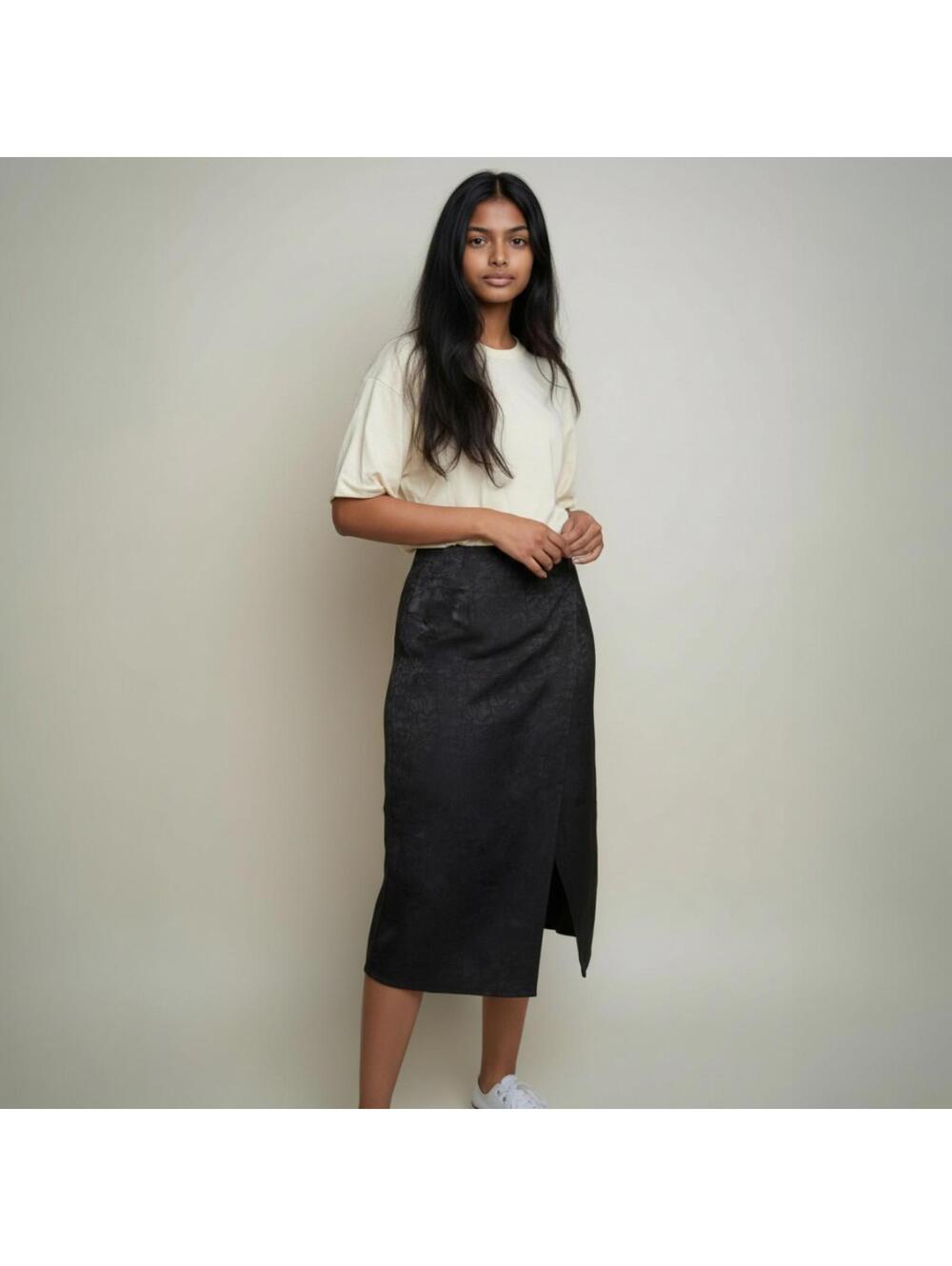 Shades of Rose Tristan Satin Slip Skirt Size S Dusty Black New/NWT